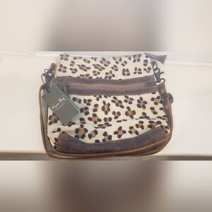 MYRA BAG.    Brown and Tan Leopard Print Purse